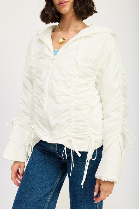 RUCHED PUFF JACKET | Jackets Daverri Fashions