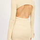 LONG SLEEVE MINI DRESS WITH BACK CUTOUT - DAVERRI FASHIONS
