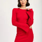 LONG SLEEVE MINI DRESS WITH BACK CUTOUT - DAVERRI FASHIONS