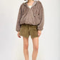 FUZZY HOODED JACKET - DAVERRI FASHIONS