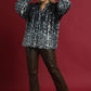 Umgee Full Size Floral Vine Print Blouse with Balloon Sleeves Plus Size