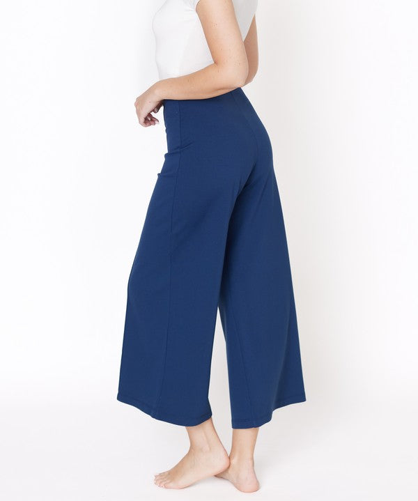 PONTE WIDE LEG ANKLE LENGTH PANTS