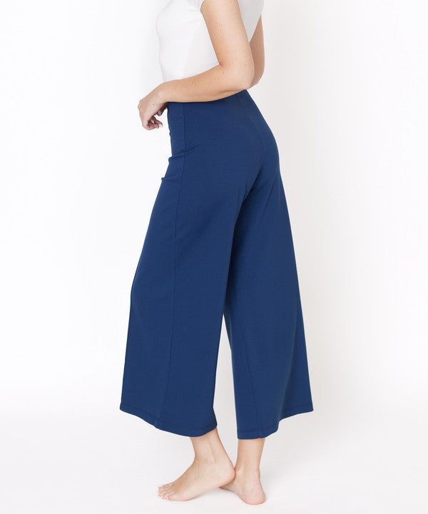 PONTE WIDE LEG ANKLE LENGTH PANTS