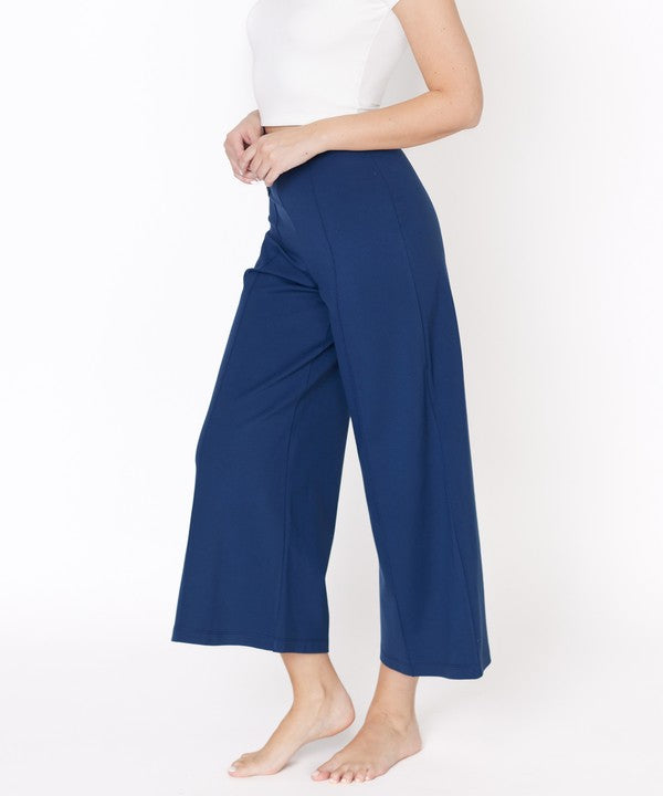 PONTE WIDE LEG ANKLE LENGTH PANTS