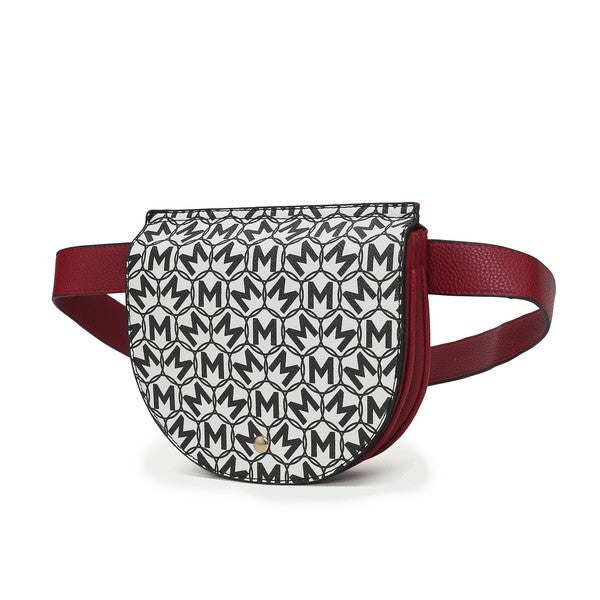 Mia K Daksha Half Moon Belt Waist Bag Red One Size Handbags