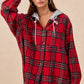 BiBi Brushed Plaid Hooded Jacket - DAVERRI FASHIONS
