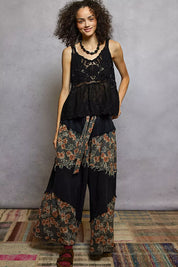 POL V-Neck Crochet Tank with Floral Embroidery Detail | Daverri Fashions