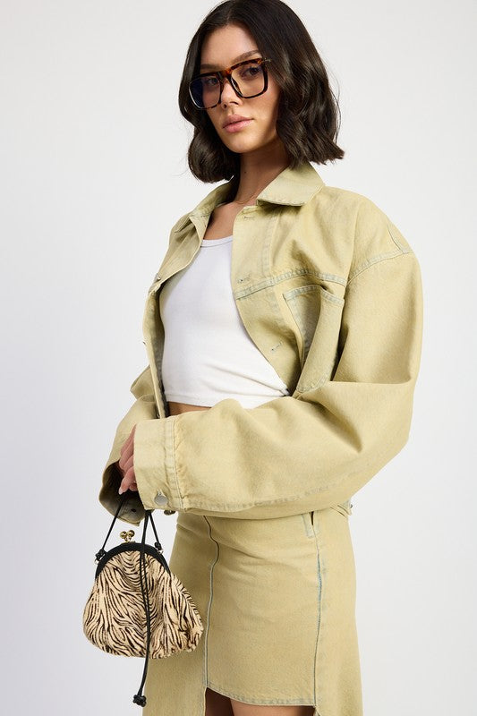 OVERSIZED DENIM JACKET LIGHT SAND DENIM