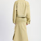 V-WAISTLINE DRAPED MAXI SKIRT WITH SLIT DETAIIL