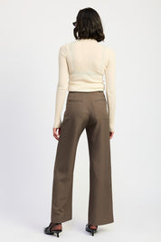 TROUSER PANTS WTIH ADJUSTABLE WAIST BAND BUCKLE | Pants Daverri Fashions
