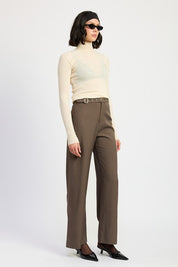 TROUSER PANTS WTIH ADJUSTABLE WAIST BAND BUCKLE | Pants Daverri Fashions