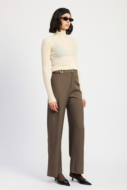 TROUSER PANTS WTIH ADJUSTABLE WAIST BAND BUCKLE | Pants Daverri Fashions