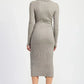 BUTTONED LONG SLEEVE CABLE KNIT DRESS - DAVERRI FASHIONS
