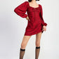 LONG SLEEVE LACE MINI DRESS - DAVERRI FASHIONS