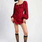 LONG SLEEVE LACE MINI DRESS - DAVERRI FASHIONS
