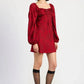 LONG SLEEVE LACE MINI DRESS - DAVERRI FASHIONS