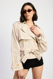 Emory Park Short Trench Style Jacket TAUPE