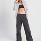 CARGO PANTS WITH POCKET DETAIL BLACK DENIM