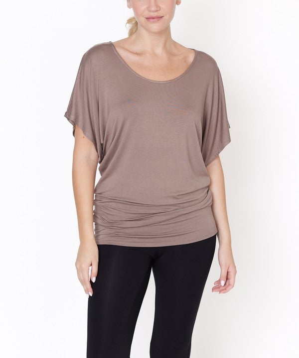 BAMBOO SK U NECK TUNIC MOCHA