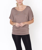 Bamboo U Neck Dolman Sleeve Tunic Top Tops