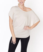 Bamboo U Neck Dolman Sleeve Tunic Top Tops