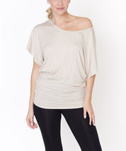 Bamboo U Neck Dolman Sleeve Tunic Top Tops