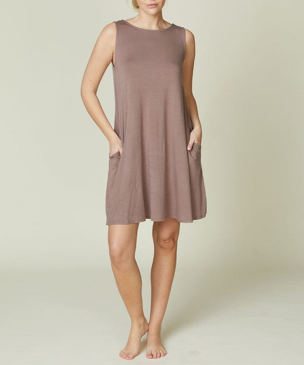 Bamboo Daytime Hepburn Dress MOCHA Midi Dresses