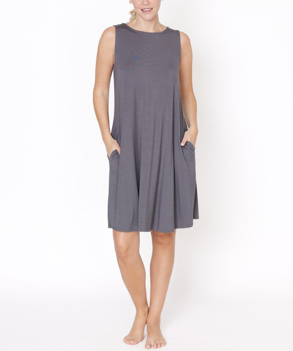 BAMBOO DAYTIME HEPBURN DRESS NEW LENGTH DULL GREY