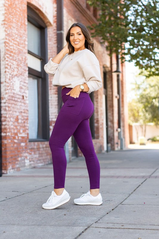 Kinsley Full Length Purple Leggings Bottoms