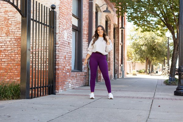 Kinsley Full Length Purple Leggings Bottoms