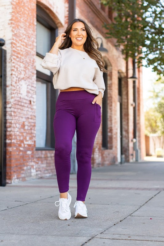 Kinsley Full Length Purple Leggings Bottoms