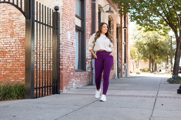 Kinsley Full Length Purple Leggings Bottoms