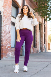 Kinsley Full Length Purple Leggings Purple TC Bottoms