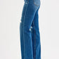 RISEN Full Size Tummy Control High Rise Straight Distressed Jeans Plus Size - DAVERRI FASHIONS