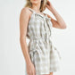 MABLE Plaid Sleeveless Button Down Romper