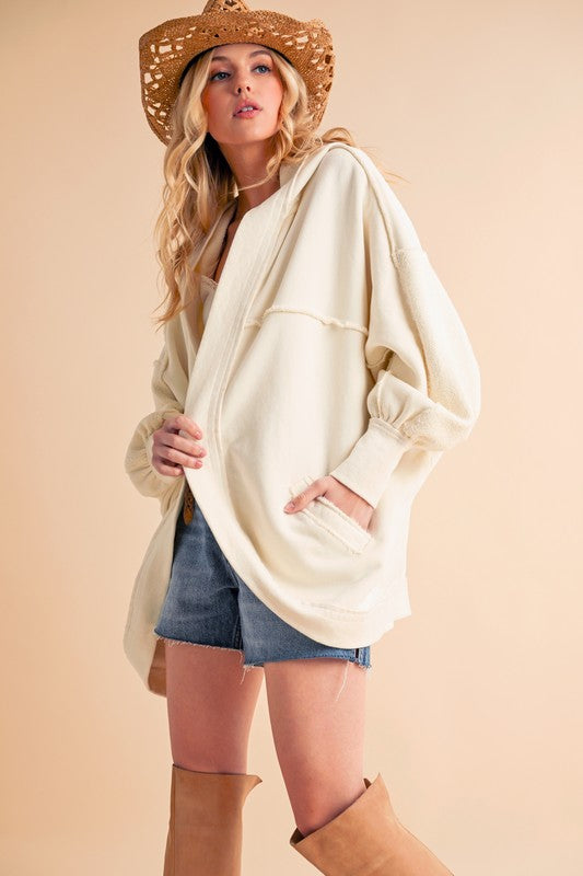 Janely Hooded Oversized Cardigan Cardigans