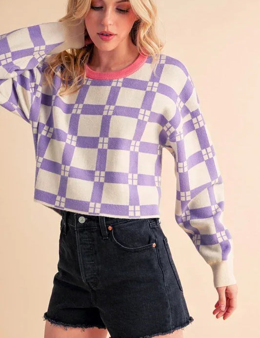 Aemi + Co Cropped Boxy Sweater - DAVERRI FASHIONS