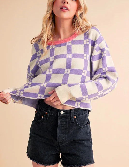 Aemi + Co Cropped Boxy Sweater - DAVERRI FASHIONS