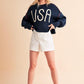 Aemi+Co Cropped USA Sweater Size S Sweaters