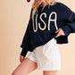 Aemi+Co Cropped USA Sweater Size S Sweaters