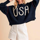 Aemi+Co Cropped USA Sweater Size S Sweaters