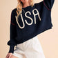 Aemi+Co Cropped USA Sweater Size S Sweaters