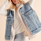 Aemi+Co Sherpa Denim Vest Jacket Denim Vests