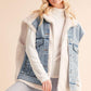 Aemi+Co Sherpa Denim Vest Jacket Denim Vests