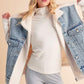 Aemi+Co Sherpa Denim Vest Jacket Denim Vests