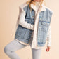 Aemi+Co Sherpa Denim Vest Jacket Denim Vests
