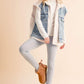 Aemi+Co Sherpa Denim Vest Jacket Denim Vests
