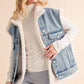 Aemi+Co Sherpa Denim Vest Jacket Denim Vests