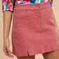 Annie Wear Comfort Stretch Cotton Slit Detailed Mini Skirt