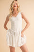 Love Drop Waist Dress: white sleeveless V-neck with tiered ruffle skirt